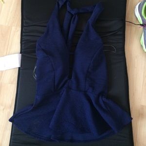 Navy blue peplum top