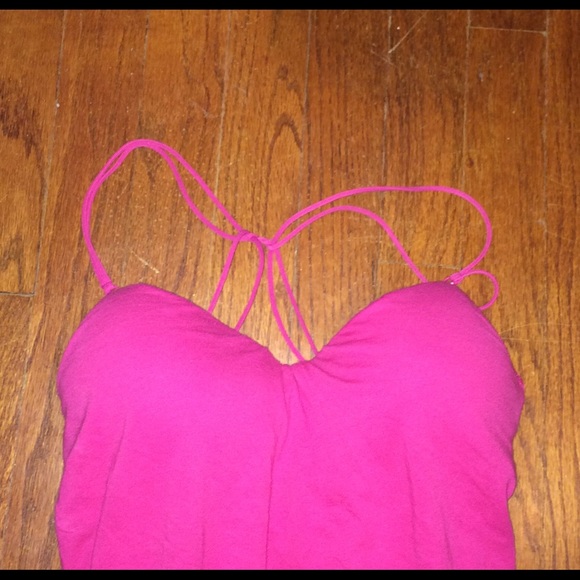 Hot Pink Racer Back Tank Top - Picture 2 of 4