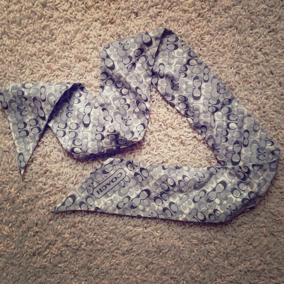 Grey and white coach headband