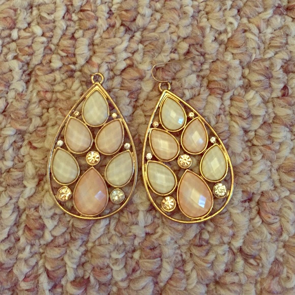 NEW statement pink and opal earrings