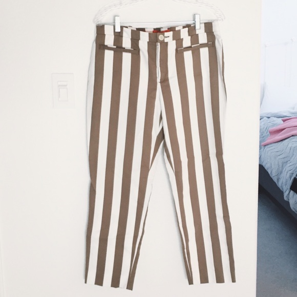 ruled charlie trousers; brown motif