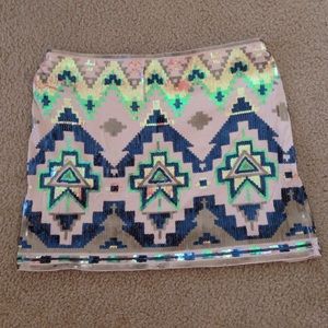 Express Aztec sequin skirt