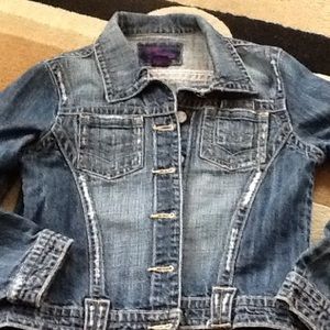 Salt & Pepper distressed denim Large. Like new.