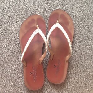 Lace flip flops