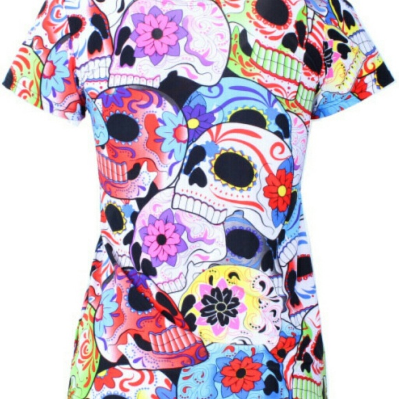 Dia de Los Muertos/day of the dead skull shirt