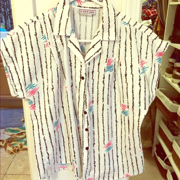 80s style button up