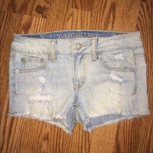 AE Light Denim Cut-Off Shorts