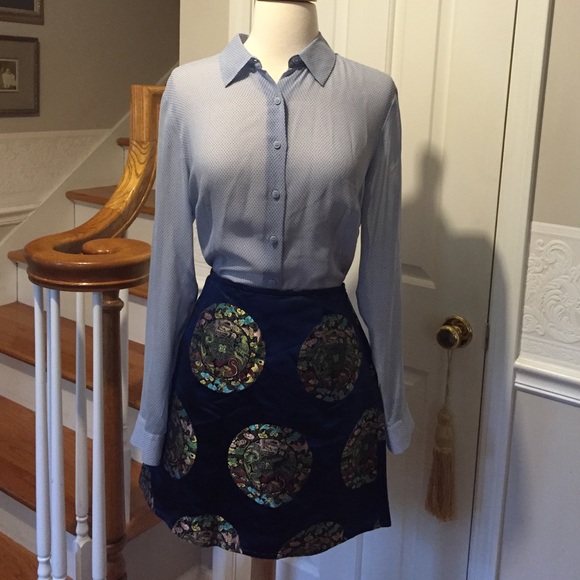 Ann Taylor Silk Polka Dot Blouse