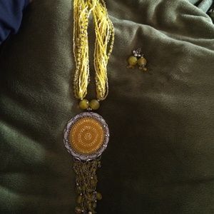 Beautiful unique beaded necklace with earrings