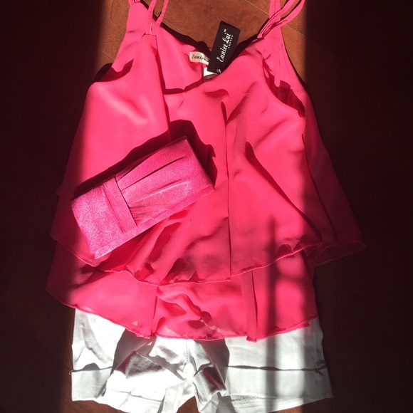 beautiful pink clutch from charming Charlie