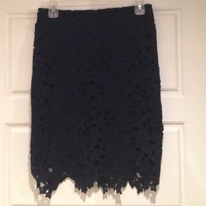 black lace pencil skirt