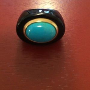 Black and turquoise ring