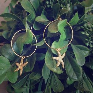 Hoop Starfish Gold Earrings