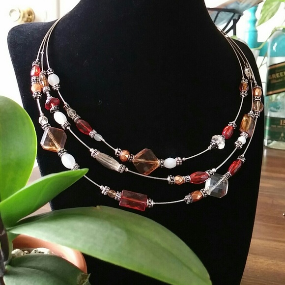 3 Strand Beaded Necklace