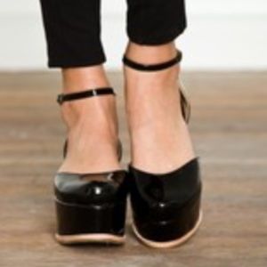 Jeffrey Campbell Suebee Black Platform Shoes Sz 9
