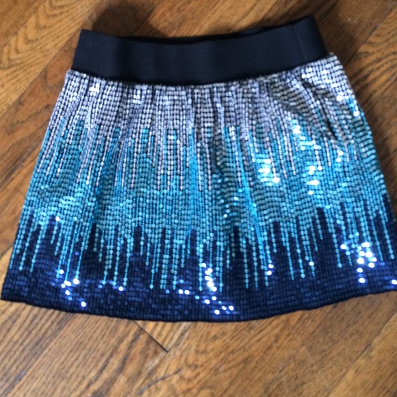 Free People blue ombré sequin mini skirt