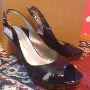 Guess patent leather sling backs sz 7.5