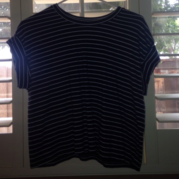 Brandy Melville blue and white striped top