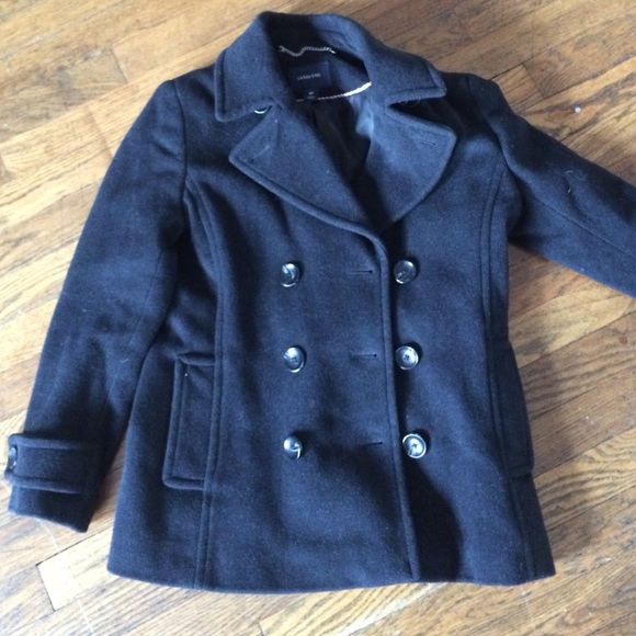 Charcoal grey peacoat. Lands End
