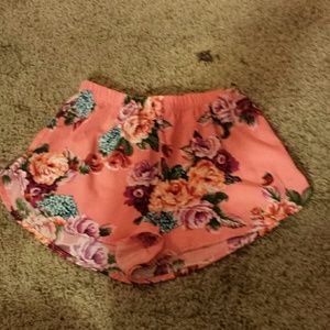 Brand new pink floral shorts