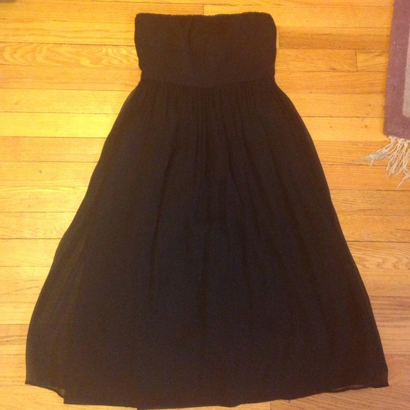 J. Crew  black silk chiffon cocktail dress sz 0
