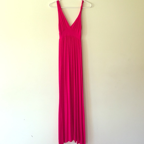 Lani: floor length Pink jersey maxi