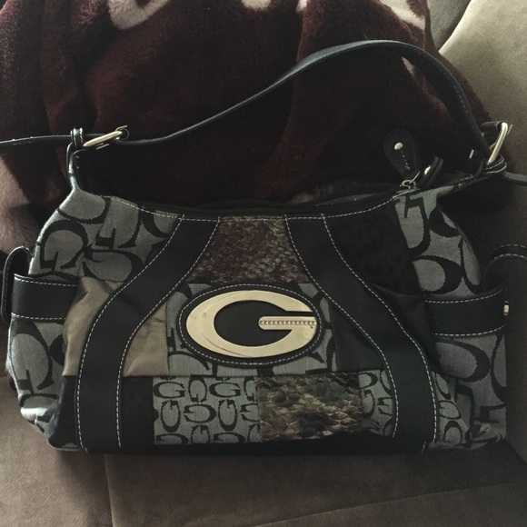 Guess handbag,gold shirt and 3 summer shirts