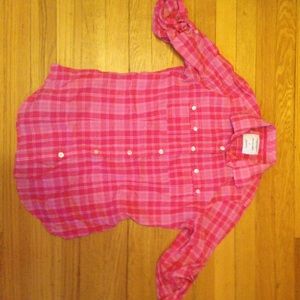 American eagle pink flannel sz4