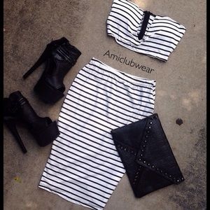 Striped two piece set