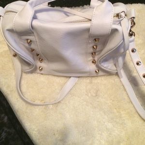 White studded purse