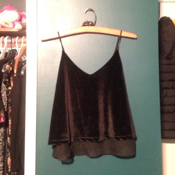 velvet/sheer flowy tank