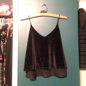 velvet/sheer flowy tank