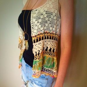 Free people crotchet vest