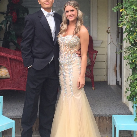 Nude prom dress