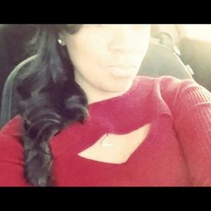 Vibrant red cut-out shirt!