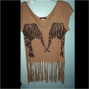 Elephant fringe shirt