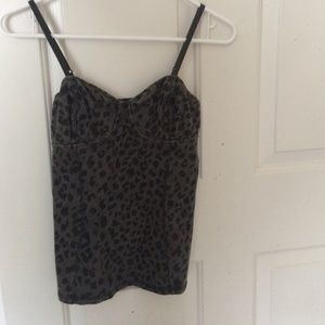 Grey cheetah print tank top from Aritzia
