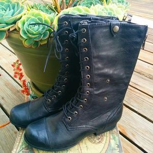 Forever 21 black lace up boots