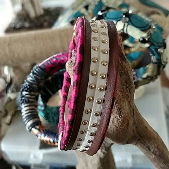 Leather Studds Bangle