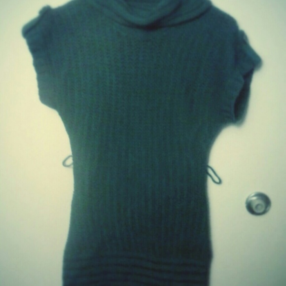Dark blue knit sweater dress