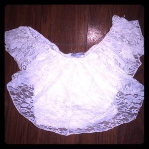 Charlotte Russe white lace crop top