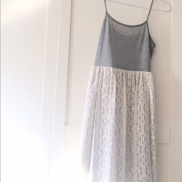 Lace layered dress (gray&white)