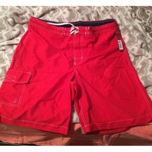 Red Mens Swim Shorts