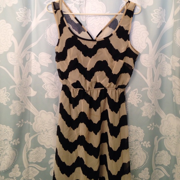 Black and Grey Sheer Dress