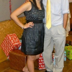 Phoebe Couture black dress with bow back