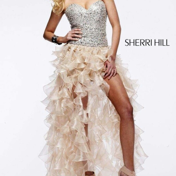 Sherri Hill Prom dress with ruffle skirt (blue)