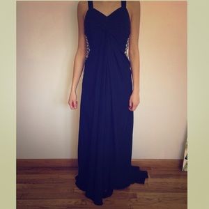Nave chiffon prom dress