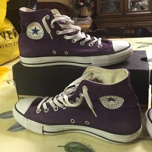 Purple high top converse