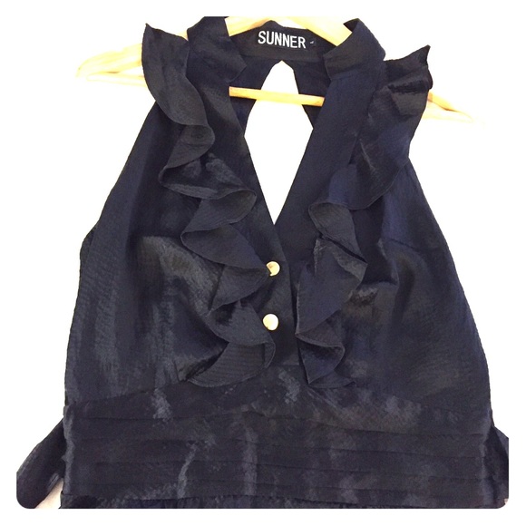 Sunner black halter dress