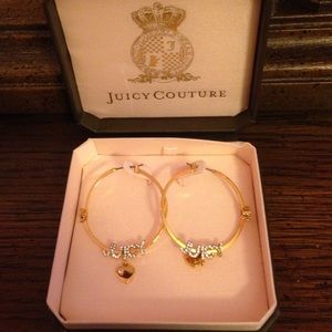 Juicy Couture hoop earrings.